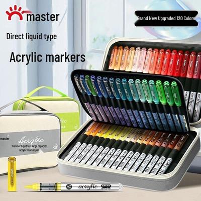 120-Color Soft Tip Acrylic Markers: Non-Bleeding, Stackable, Ideal for Student Art and DIY Projects