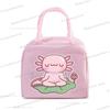 Funny Axolotl Series Lunch Bag Women Cartoon Axolotl Graphics Bento Thermal Handbags Thickened Insulation Kids Lunch Box Bag