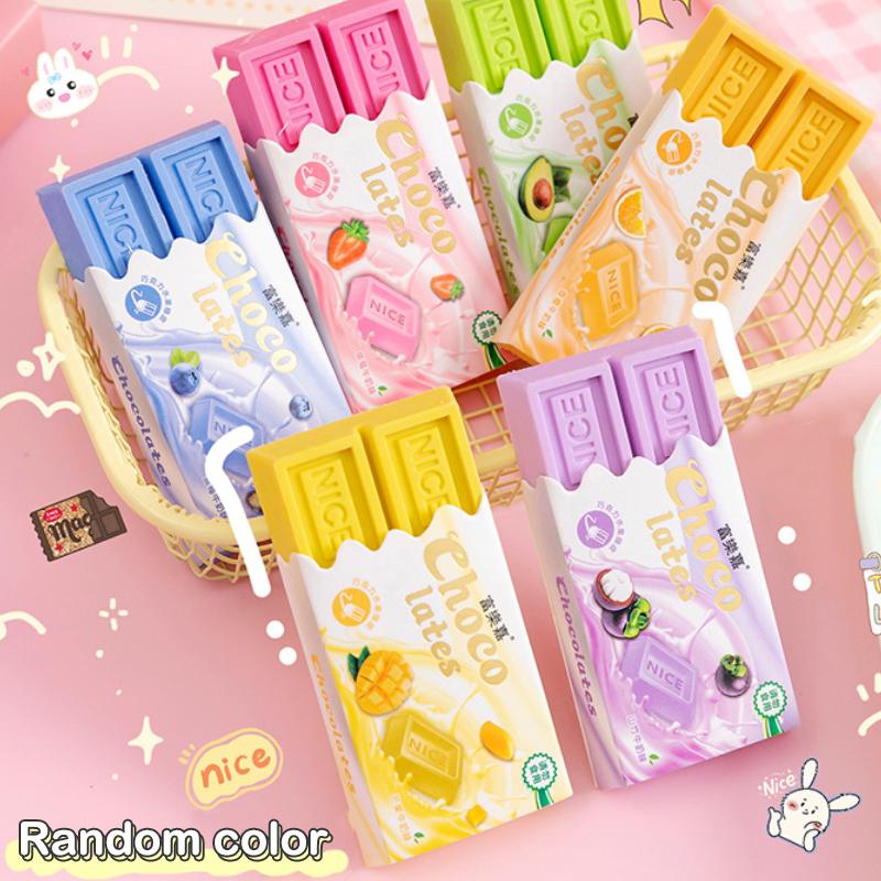 Gomma Divertente Creativa al Cioccolato Kawaii Cartone Animato Casuale per Bambini Studenti Cancelleria Novità Ufficio Forniture Scolastiche
