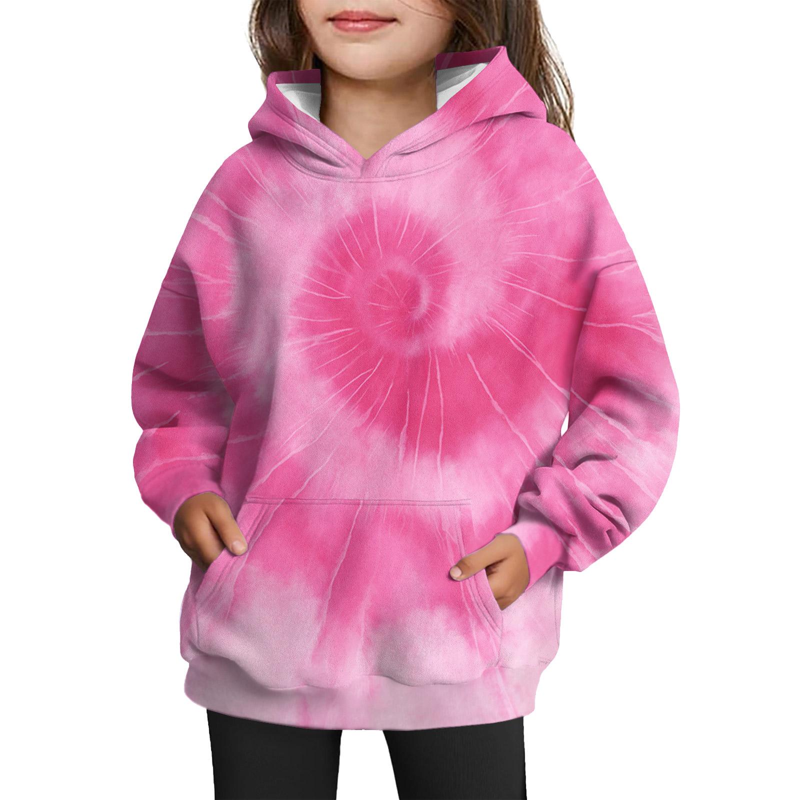 

Худи для девочек с принтом тай-дай - Пуловер с принтом 140