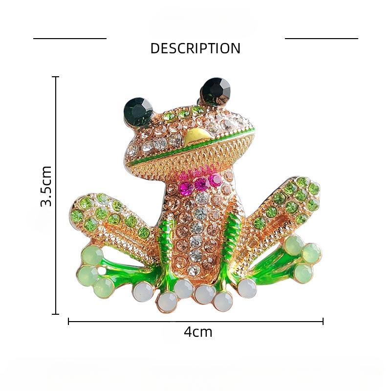 Fashion Lovely Rhinestone Frog Brooches Women Men Unisex Animal Party Casual Brooch Pins Jewelry Gifts