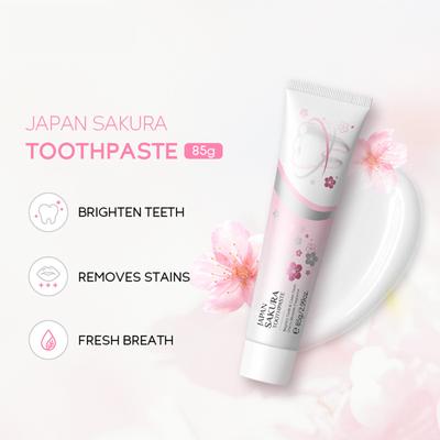 Deep Cleaning Toothpaste with Natural Sakura Extract, Refreshing Breath for Teeth and Gum Care - Stain Removal Formula