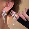 Silver needle flash zircon earrings, women's exquisite temperament stud earrings, spring and summer earrings.