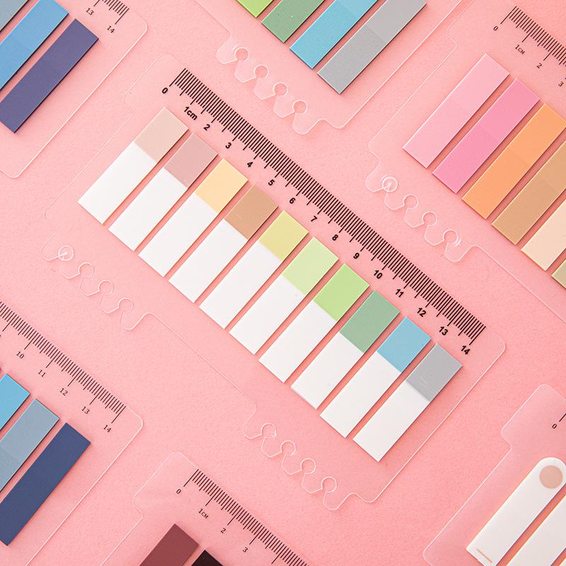 Morandi Color Transparent Index Stickers - Writable Labels, Classification Bookmarks, Student Notes, 200 Pieces