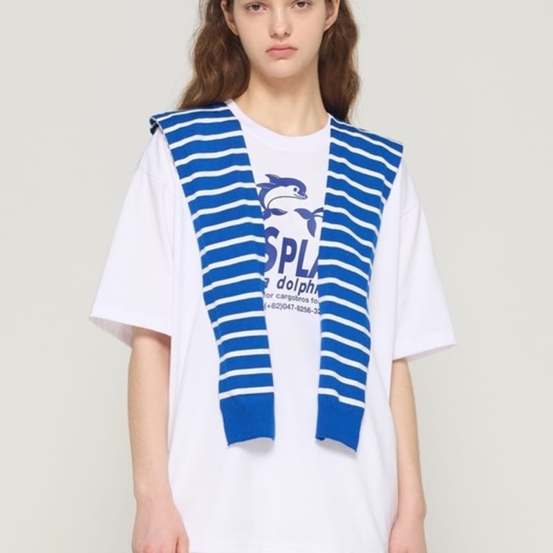 

CARGOBROS Полосатое многослойное вязаное пончо (синий) FREE