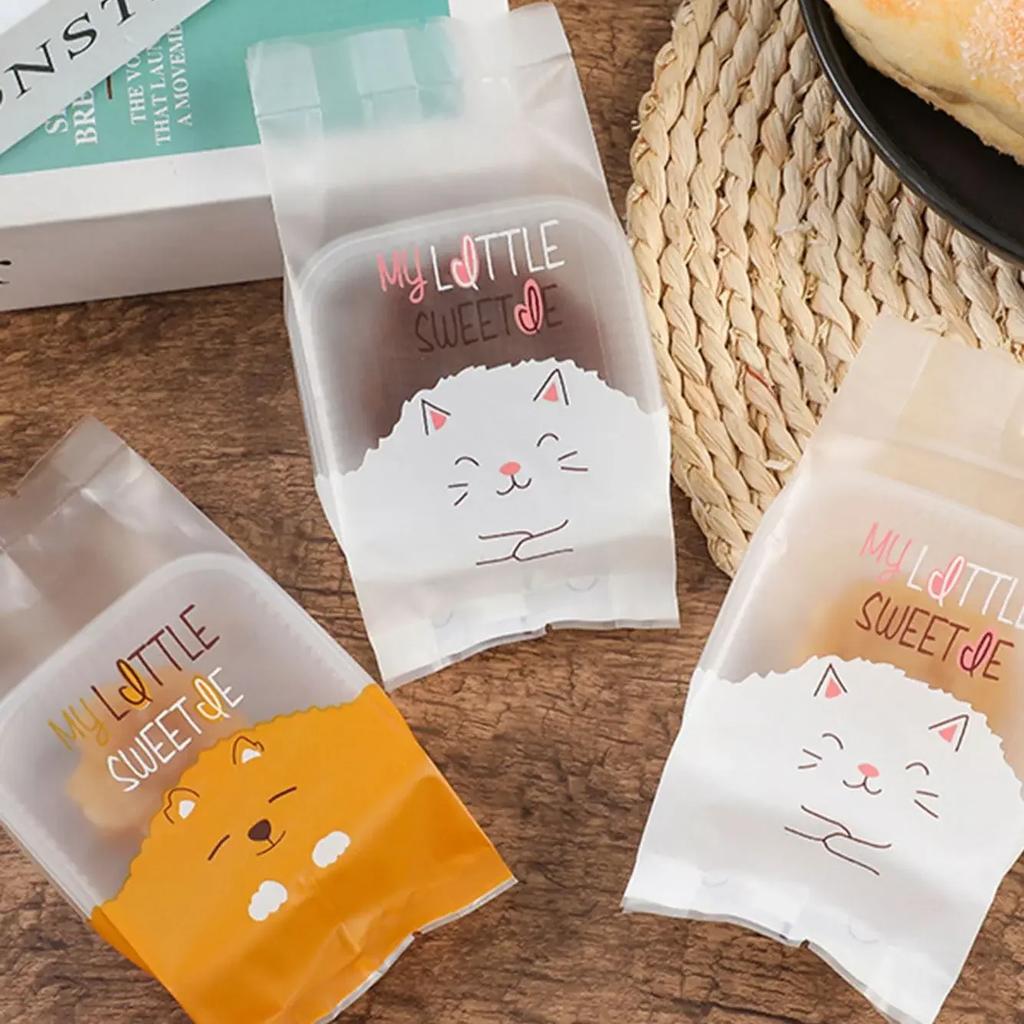 50/100pcsWhite Snowflake Flower Nougat Cranberry Cookies Frosted Transparent Machine Sealed Bags Party Favors Cake Decorating