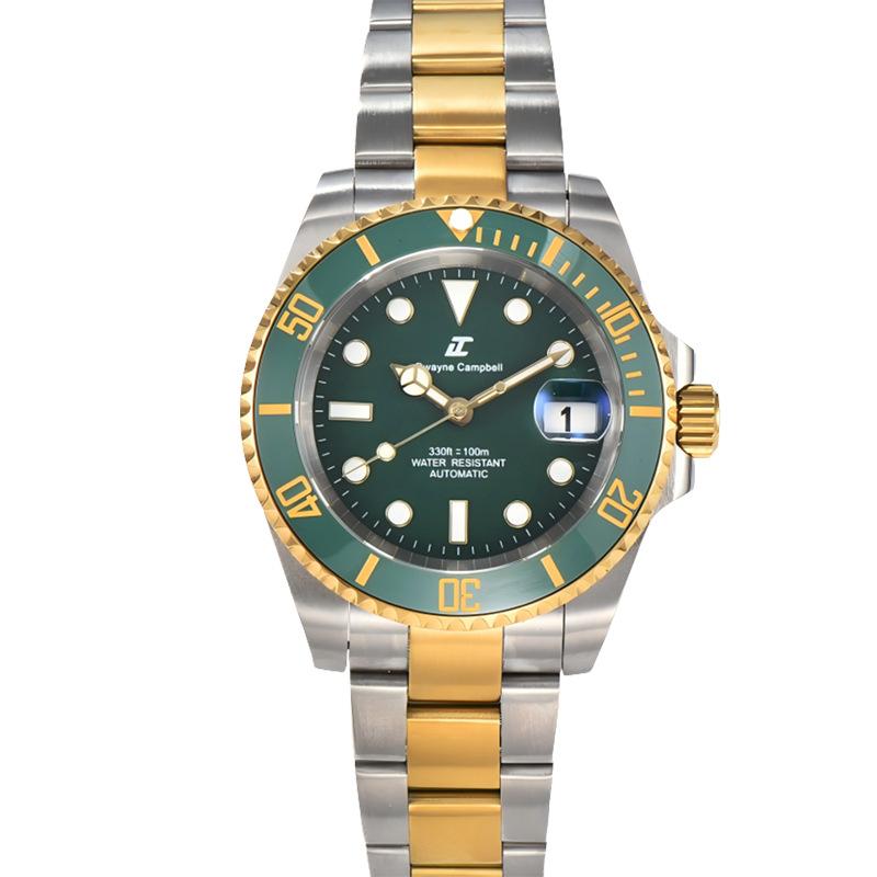Fully automatic mechanical watch men's business leisure fashion watch full steel belt luminous waterproof watch
