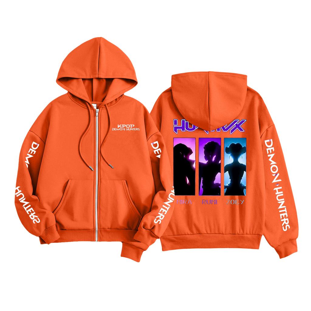 Kids Fashion Women's Lightweight Long Sleeve Zipper Hoodie Printed Hoodie With Pockets