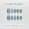 10 Pcs Purple Cat Eye Short Ballerina Press On Nails Handmade Full Cover Fake Nails Stick On Manicure Tips