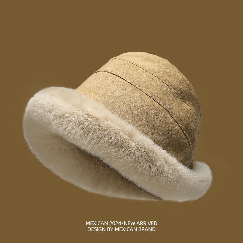 Entity Monopoly High Quality Hat Women's Autumn and Winter Warm Plush Bucket Hat Winter Ear Protection Versatile Plush Basin Hat