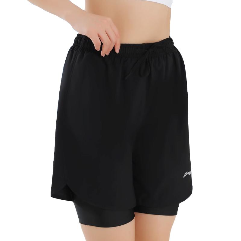 Li-Ning Quick-Drying Breathable Cool Ice Silk Thin Comfortable Anti-Exposure Sports Shorts Women Shorts DACH262-1
