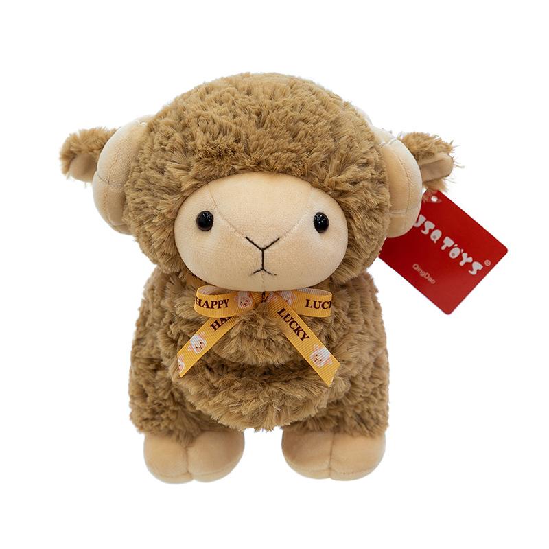 New Cute Standing Lamb Doll Plush Toy White Scarf Sheep Doll 8 Inch Grab Machine Doll Goat