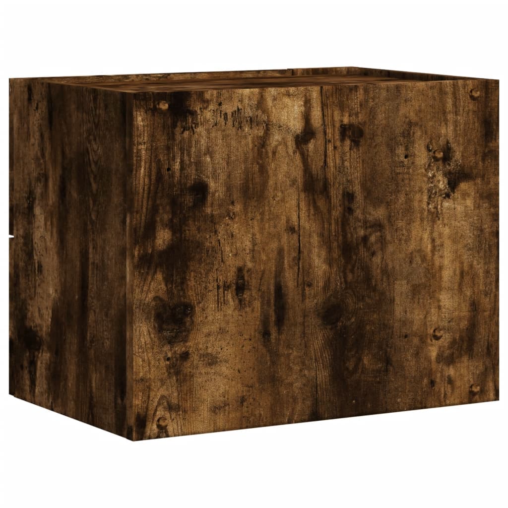 Wall Mounted Nightstand Smoked Oak 45x30x35 cm