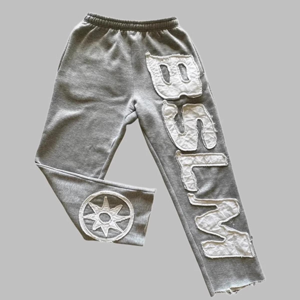 DRIPX Herren Damen Herbst Winter Hosen Neuer Hoodie Personalisierter Street Style Harajuku High Street Hip-hop Buchstabenstickerei Mode Lässig XL grau