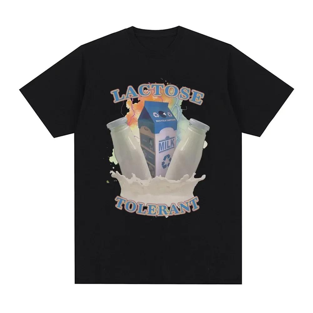 Lactose Resistant Pattern Printed T-shirt for Women's Retro Fashion Short Sleeved T-shirt Casual and Comfortable Large T-shirt