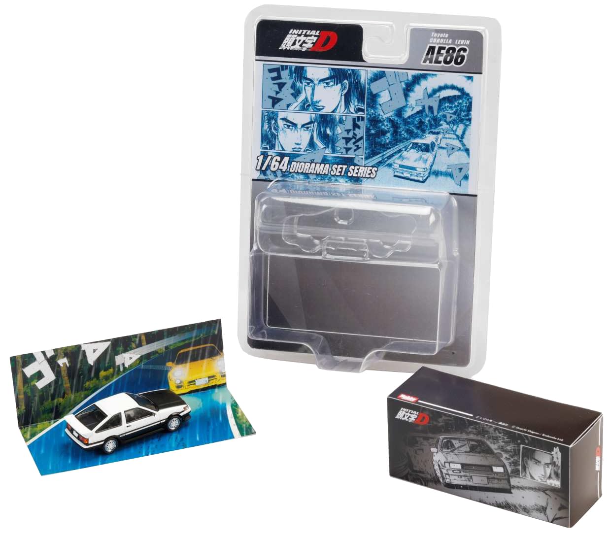 Toyota Corolla Levin Initial D Ватару Акияма против Кейсуке Такахаши 1/64 (АЕ86) /