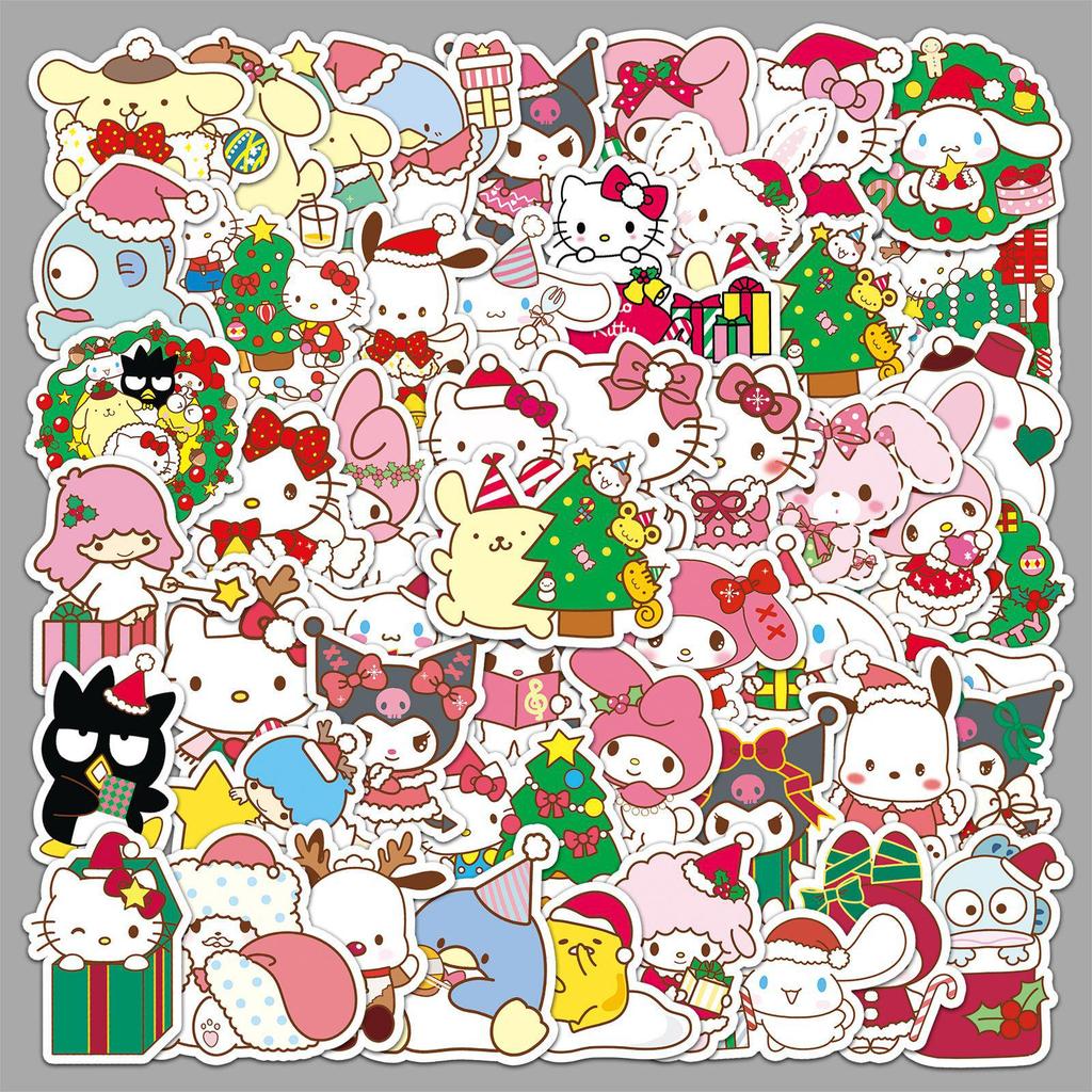 50 Christmas Sanrio Cartoon Stickers: Cute Guka Decorations for Phone Cases & Journals