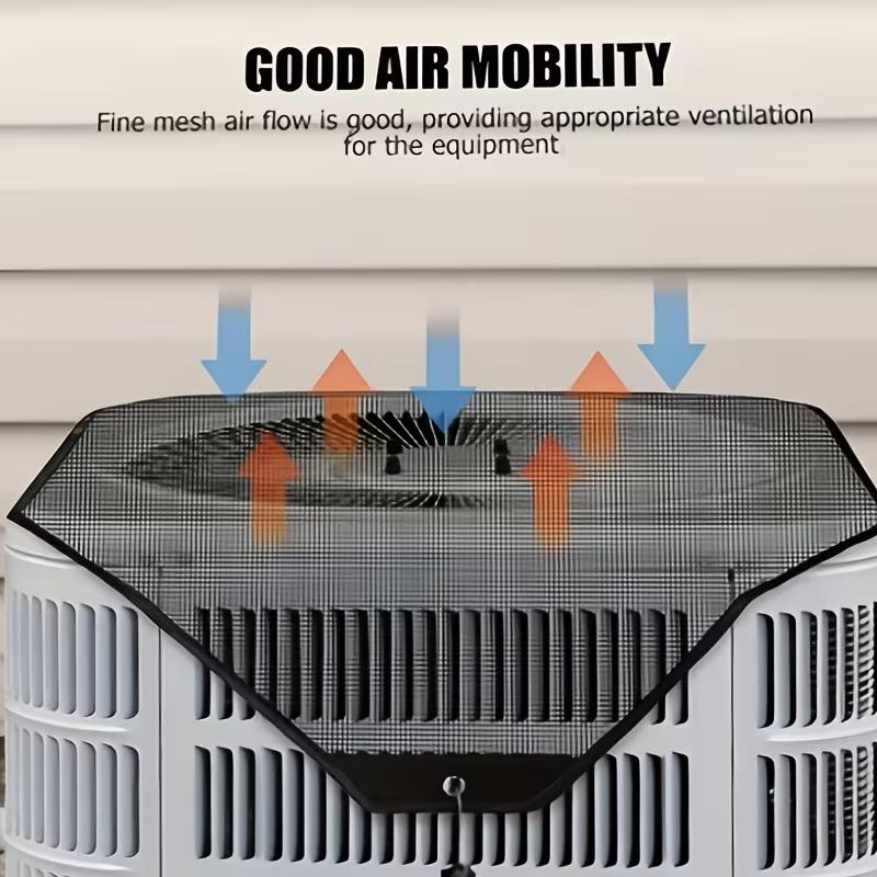 Universal Outdoor Air Conditioner Cover with Windproof Design and Ventilation Mesh Dustproof Anti Cold Wind for Most AC Units