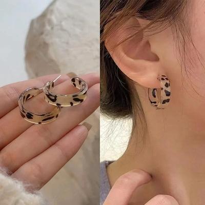 Acrylic Hoop Earrings Women 2022 New Fashion Stud Earrings Retro Trend Stud Earrings Women Trend Twist Elegant Ring Earrings