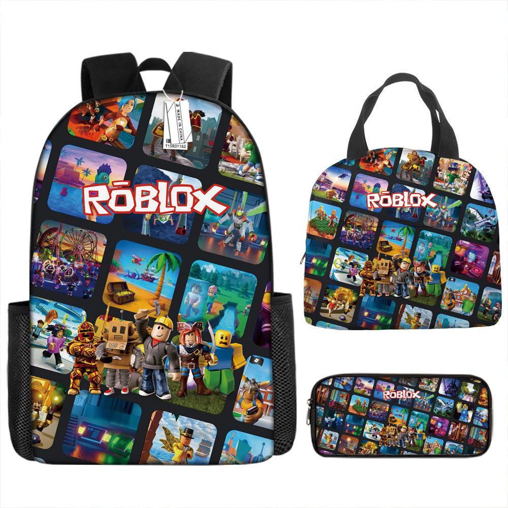 New Virtual World ROBLOX Primary and Secondary School School Bag Children's Backpack Backpack Cartoon Lunch Bag