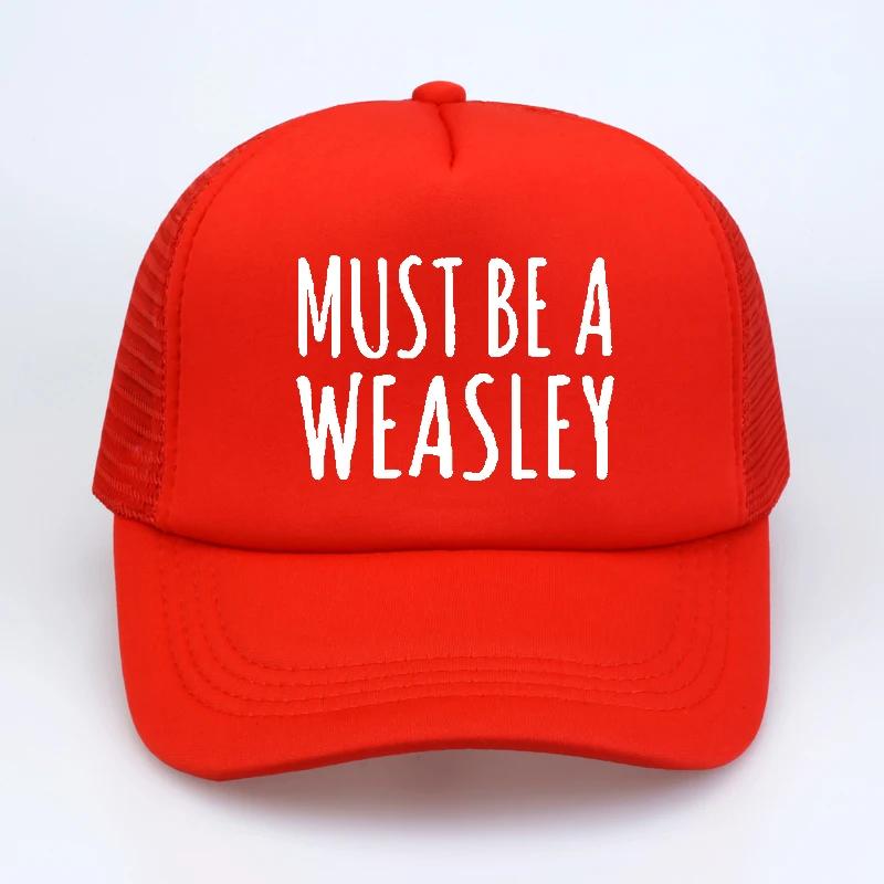 

must be a weasley Baseball Cap Unisex Women print mesh trucker hats summer adjustable Snapbacks hat