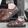 Classic Men Sandals Summer Genuine Leather Sandals For Men Outdoor Casual Luxury Sandal Retro Men Gladiator Shoes Big Size 38 -48