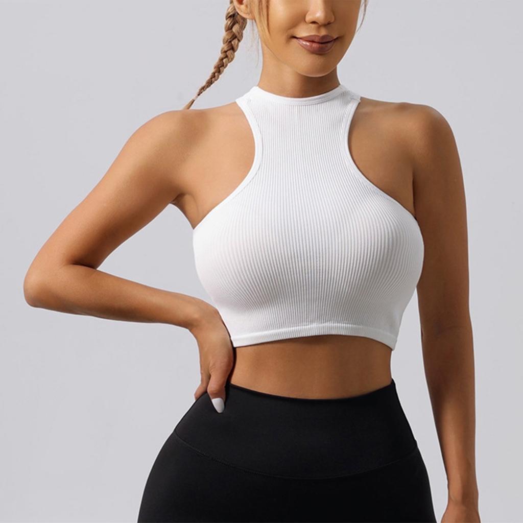 Top Primaverili da Donna Canottiera Corta a Coste per l'Estate Camicie da Donna Casual Elastiche Senza Maniche Camicie Estive da Donna