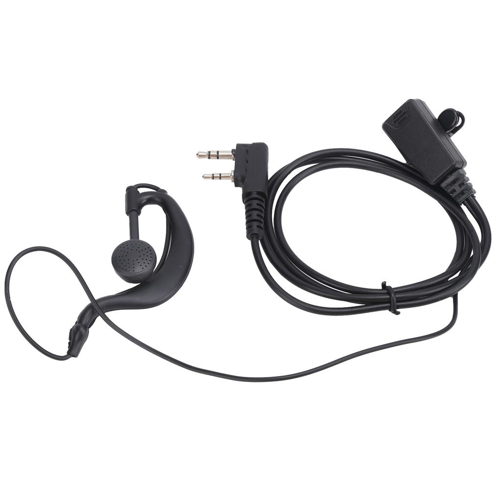 2 Way Radio Headset Universal 2Pin Headset with Collar Clip G Shape for Baofeng BF‑888S UV5R
