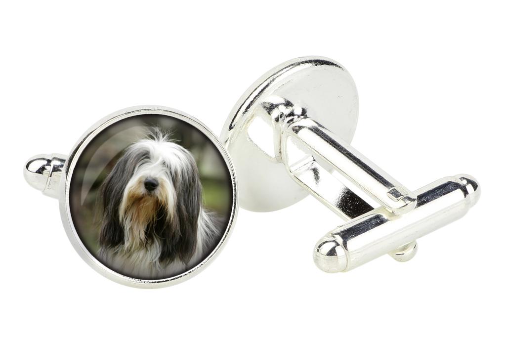 Bearded Collie, Highland Collie, Mountain Collie - cufflinks in a box, handmade jewelry, product of the Art-Dog brand