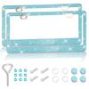 NEW Bling Crystal Car License Plate Frame Women Rhinestone License Plate Frame Cover Holder Car Accessories with Screw 31*16cm License Plate Covers