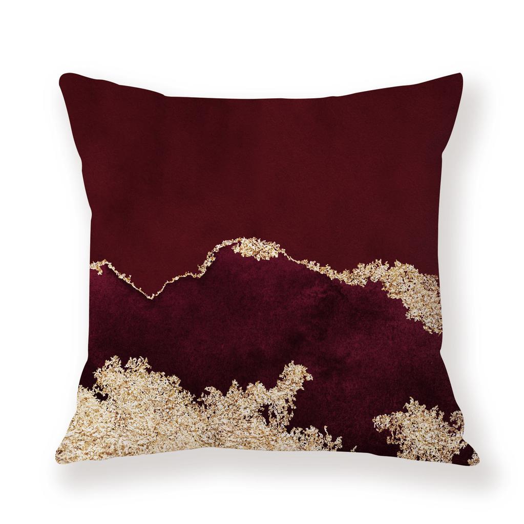 Watercolor Ins Wind Flashing Plush Pillowcase Contrasting Color Creative Model Room Decoration Pillow Car Sofa