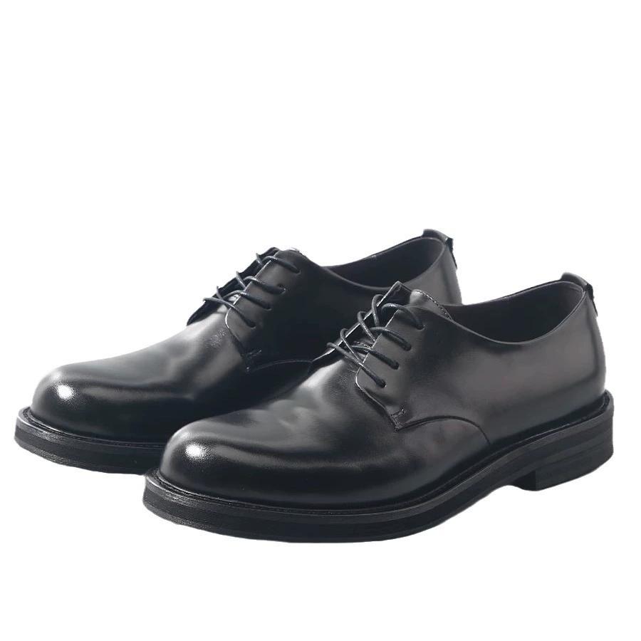 Luxury Genuine Leather Mens Business Dress Shoes Black Cap Toe Lace-Up Oxfords Company Office Wedding Party Formal Shoes for Men