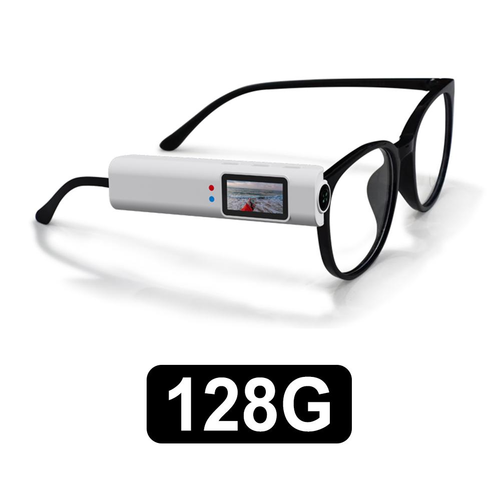 4K HD Glasses Camera WiFi Mini Digital Camera 0.96in IPS Screen Motorcycle Action Cam Wearable Eyeglasses Camera for Hiking Bike