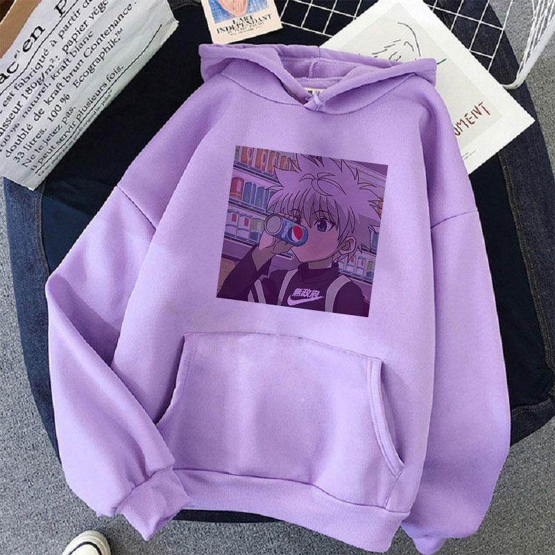 Kawaii Hunter X Hunter Women Hoodies Sweatshirt Killua Zoldyck Anime Manga Loose Hoodie Sweatshirt Oversized Winter Pullover Clothes