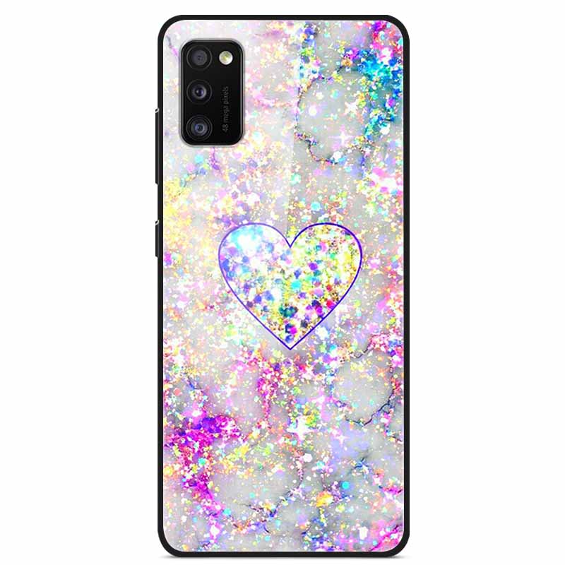 Para Samsung A41 Funda A31 A71 A51 Cristal Templado Cubiertas Traseras Rígidas Para Samsung Galaxy A51 Fundas de Teléfono Fundas Protectoras Coque A 41