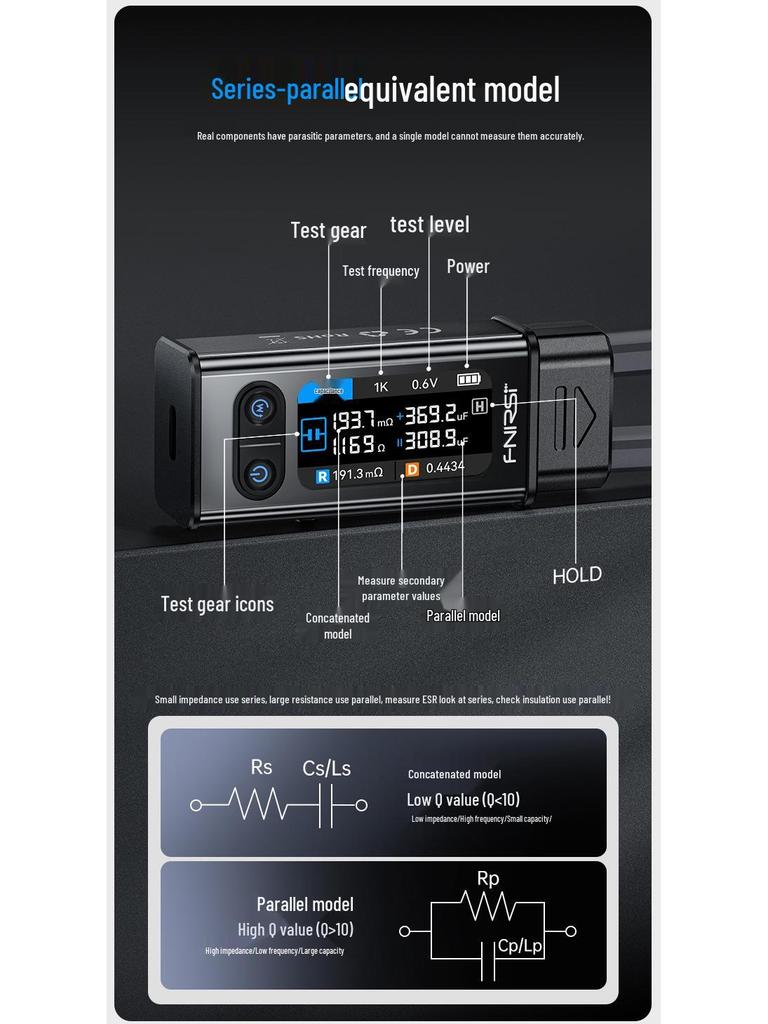 FNIRSI Digital LCR-ST2 Handheld Component Tester