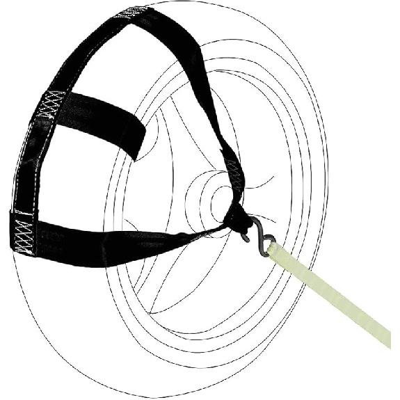 MOTO4U Universal Motorcycle Rear Wheel Tie Down Strap in Black