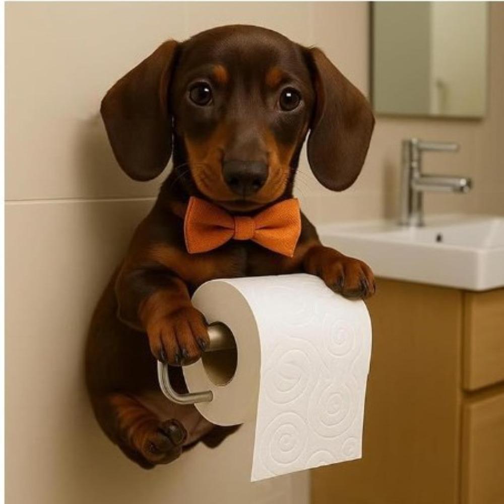 Hunde-Serie Taschentuchhalter Niedliche Dekorationen Hausstatue Toilettenwand-Hängevorrichtung Rollenpapier-Aufbewahrung