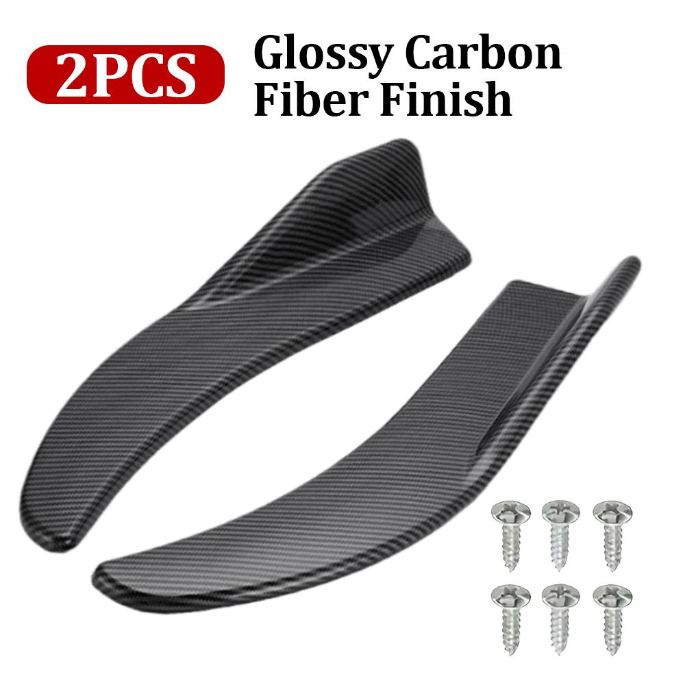 Universal Black Car Carbon Fiber Screen Car Bumper Spoiler Front Lip Anti-Collision Side Skirt Anti Collision  Accessory