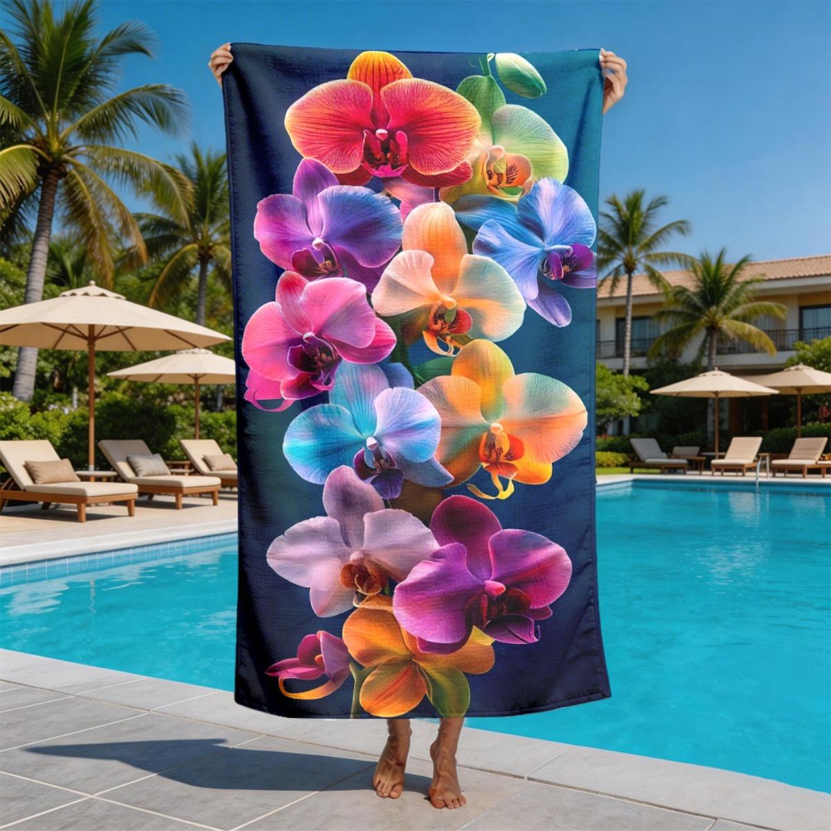 

Dreamy Rainbow Butterfly Design polyester microfiber beach towel is highly absorbent, suitable for swimming and beach outings W30*H60(CM)
