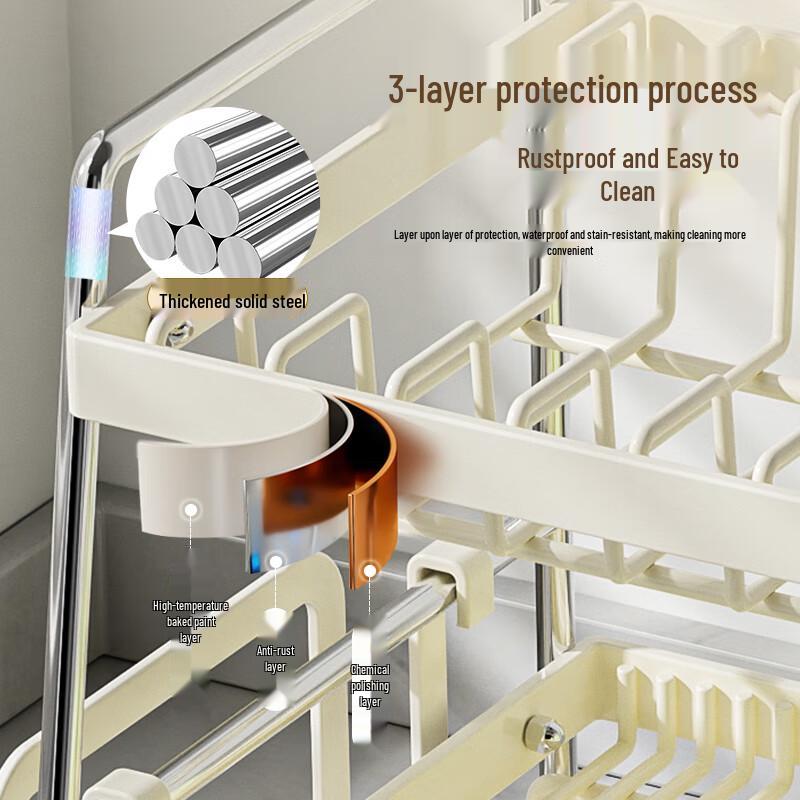 Maxcook Carbon Steel Kitchen Dish Drying & Storage Rack