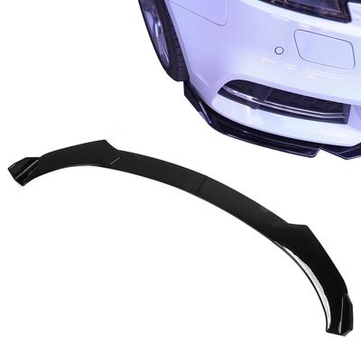 4PCS Front Bumper Lip Kit Spoiler Splitter Fourpart Form for Car Modification Front Bumper  (Glossy Black )