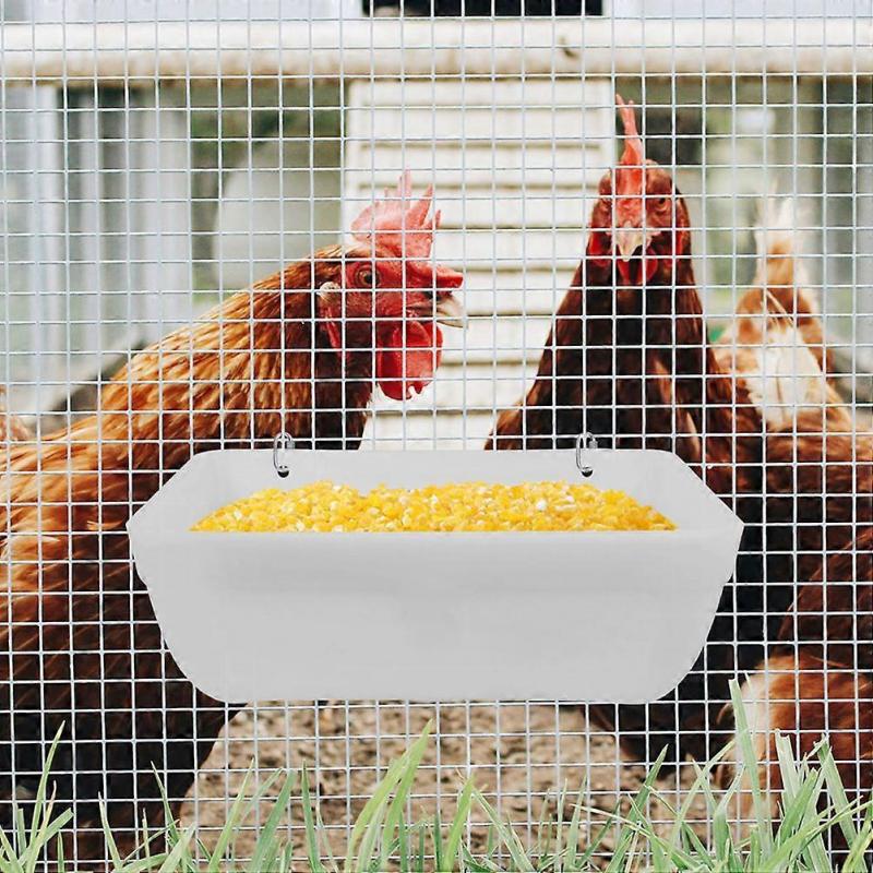 Automatic Feeder Plastic Bird Feeder for Poultry Feeding 1Set White Practical