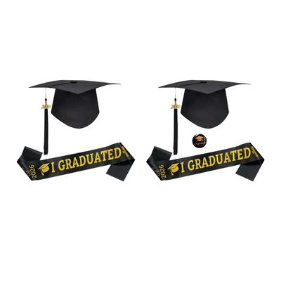 2/3Pcs Adult Graduation Caps Graduation Sash Graduation Stoles Brooch 2026 for Highs School and Bachelors
