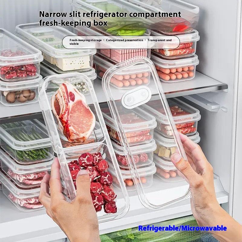 1/3Pcs 2/3/6 Grids Refrigerator Storage Boxes With Holes Scallions Meat Fresh Box Food Container Cold Storage Crisper Sealed