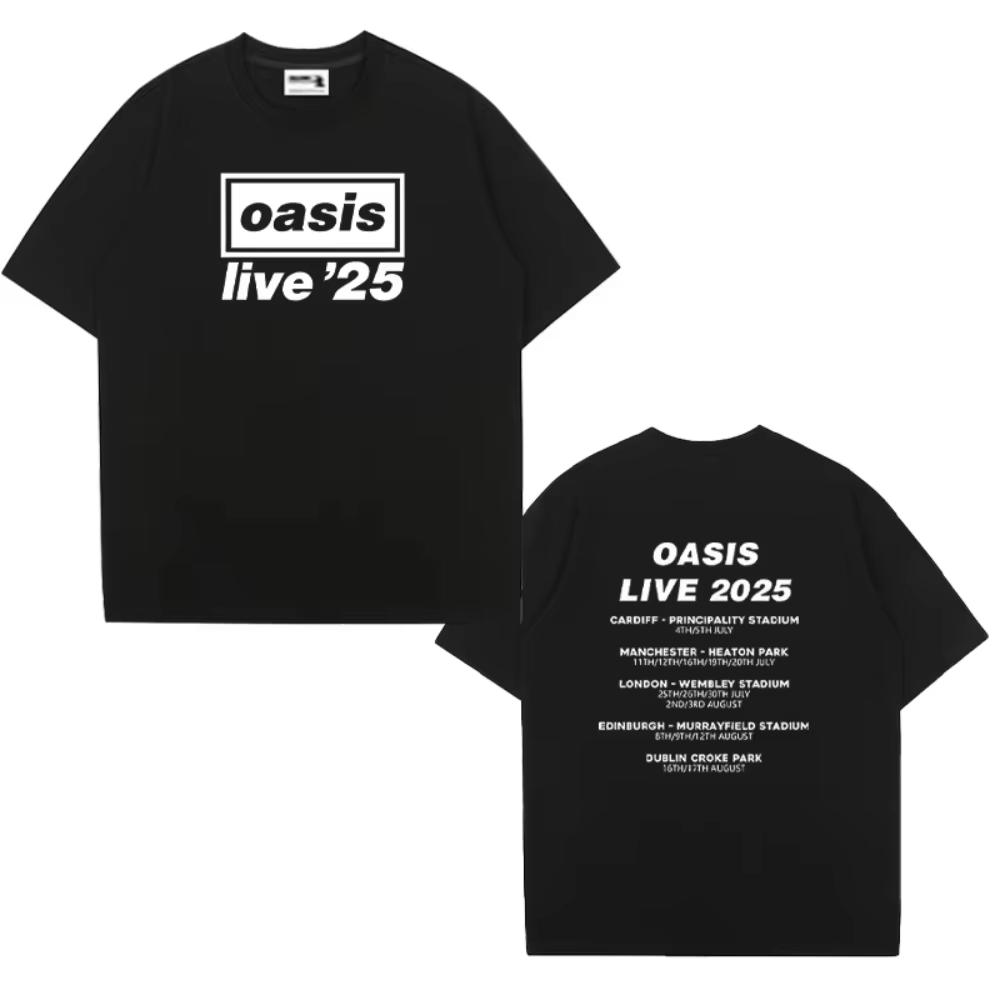 OASIS Live 25 Tour 2025 Commemorative T Shirt ONeck Cotton Printed Short Sleeve Tshirts Mens Women Streetwear Cool Unisex Tops