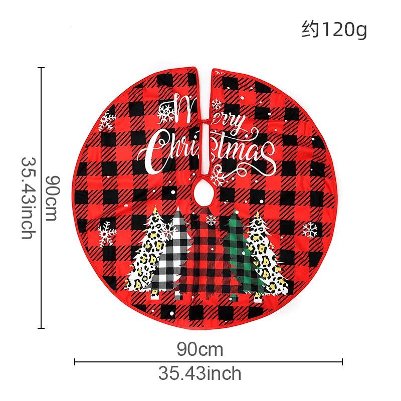 90CM Round Christmas Tree Skirt Elk Snowman Mat Christmas Decoration Parlor Carpet Home Decorations Christmas Tree Foot