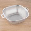 Stainless Steel Square Drain Basket Rust-proof Colander Vegetable Washing Basket  Fruit Vegetables