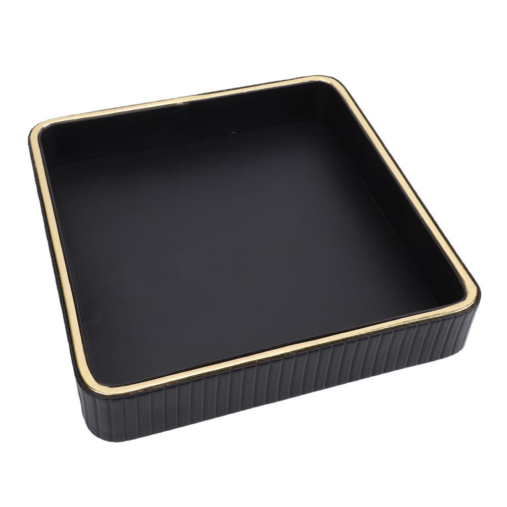 Perfume Tray Jewelry Trinket Organizer Tray Multipurpose Nightstand Organizer for Vanity Countertop Bedroom Black and