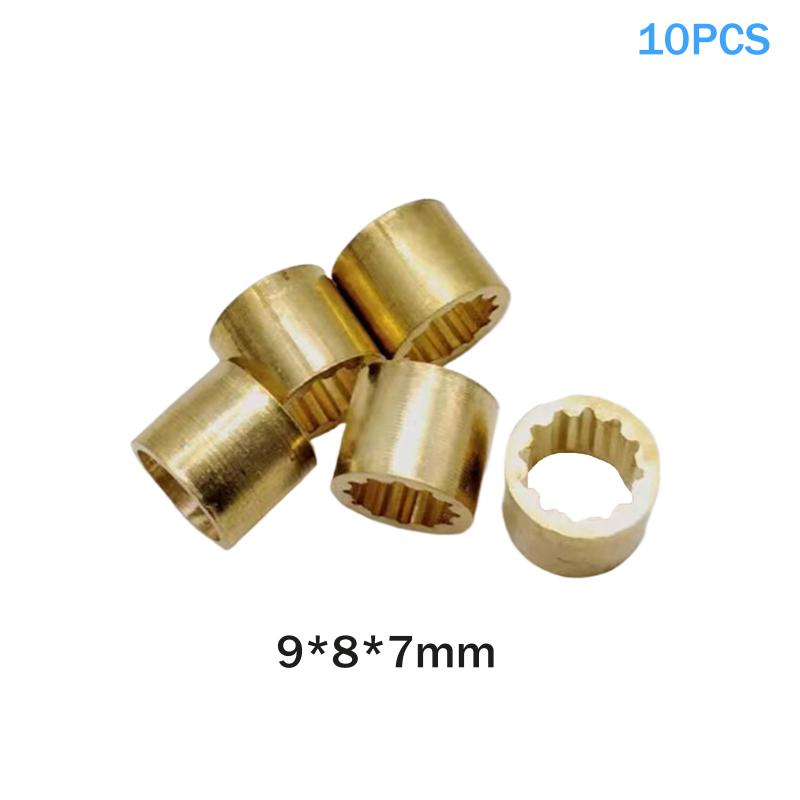Pack of 10, 9-13mm Copper Brass Snooker Pool Cue Ferrule Repair Kit, DIY Billiards Accessories